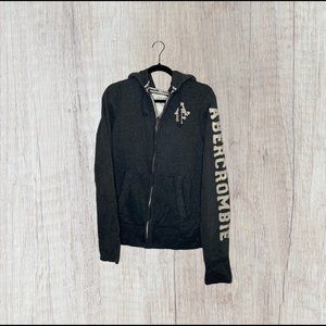 A&F Grey Zip Up Hoodie